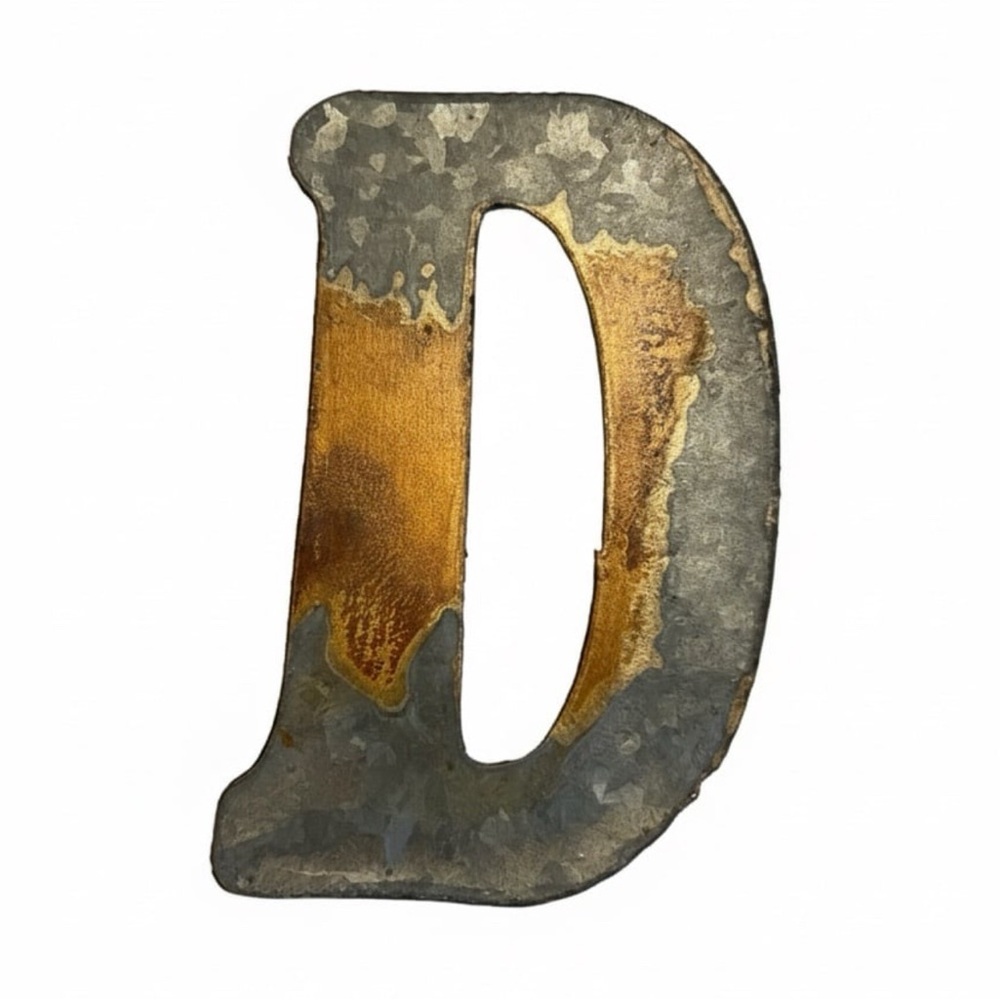 Rusted Metal Laser Cut Letter D Wall Decor